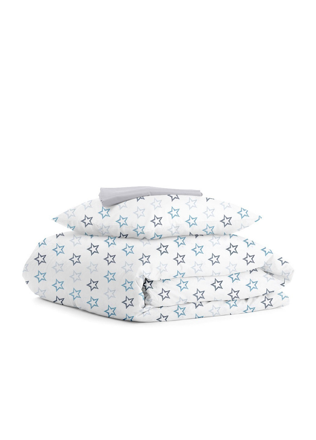 Підліткова постільна білизна STARS CLEAR GREY BLUE GREY (підковдра 160х220 см, наволочка 50х70 см, простирадло 90х200х20 см) Cosas (251801322)