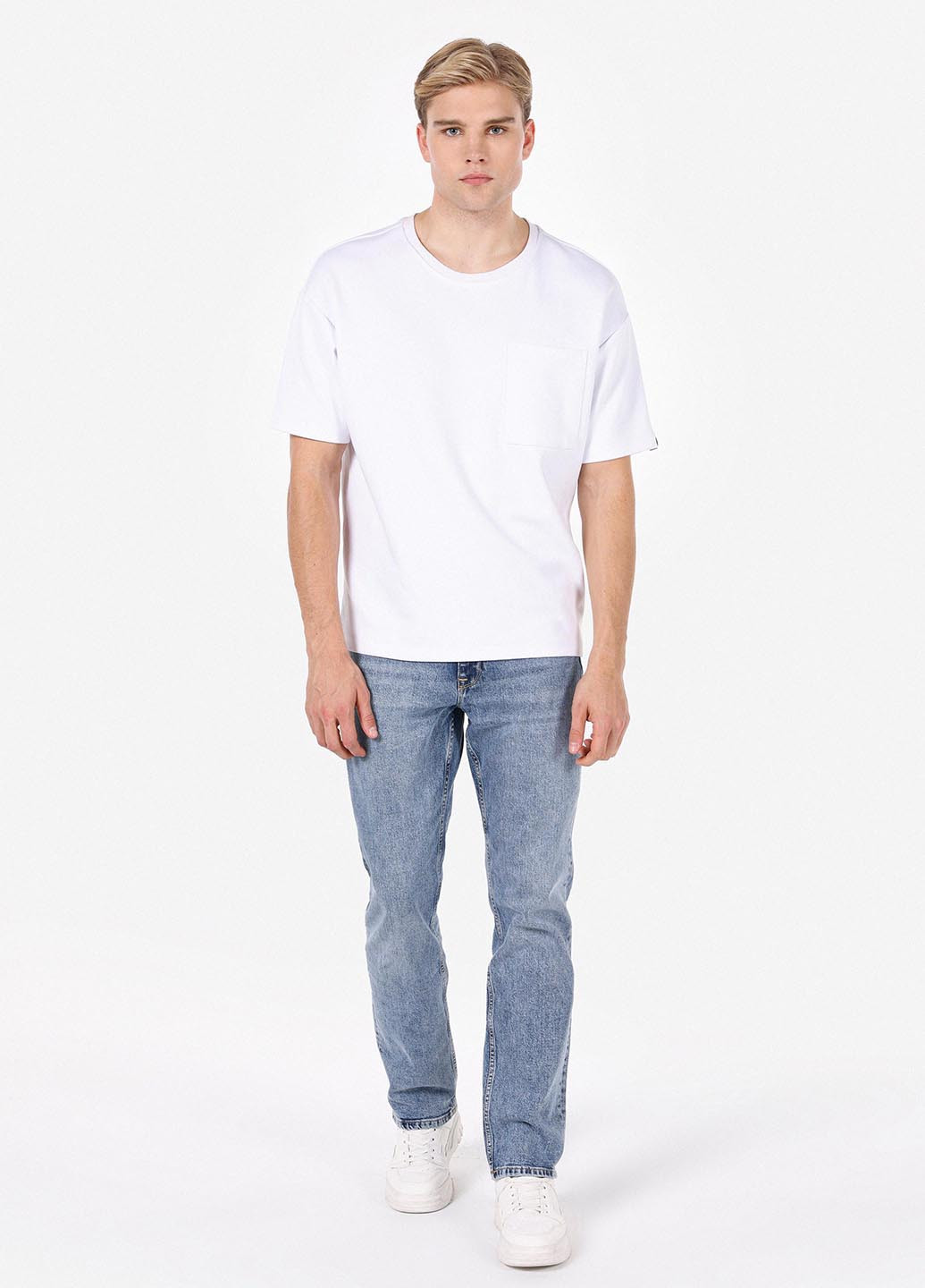 Светло-синие демисезонные регюлар фит джинсы Colin's