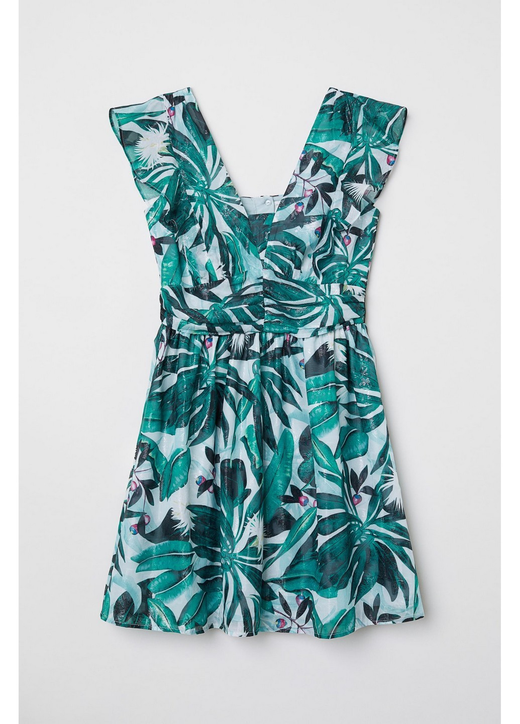 Зелена кежуал сукня H&M з квітковим принтом