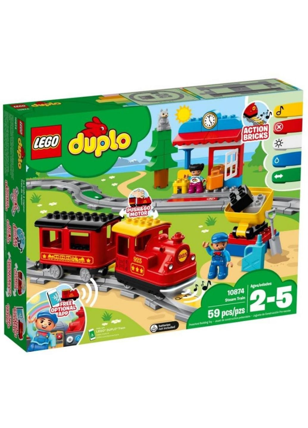 Конструктор (10874) Lego поезд на паровой тяге 59 деталей (249597065)