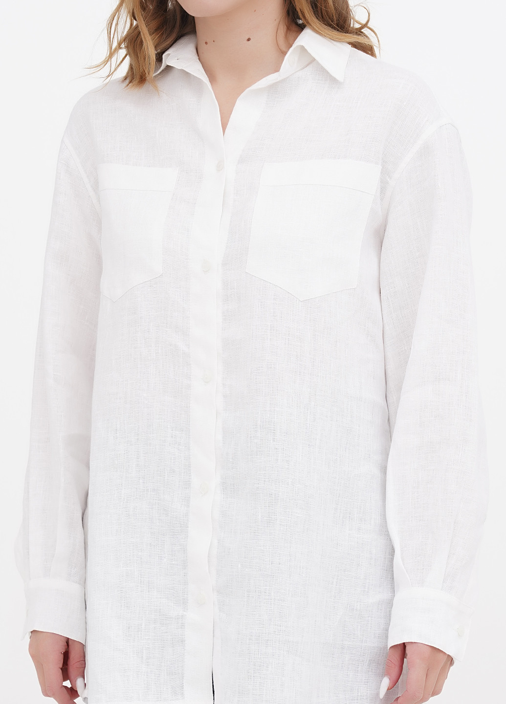 Белая кэжуал рубашка однотонная Andrukh