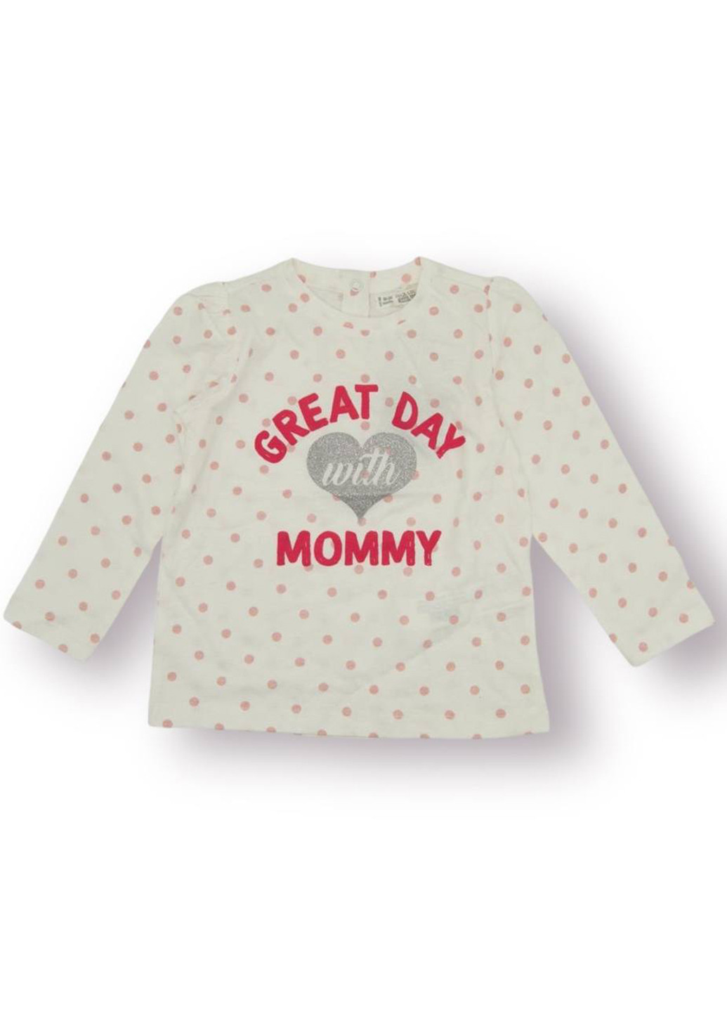 Белый демисезонный кэжуал лонгслив Piazza Italia в горошек