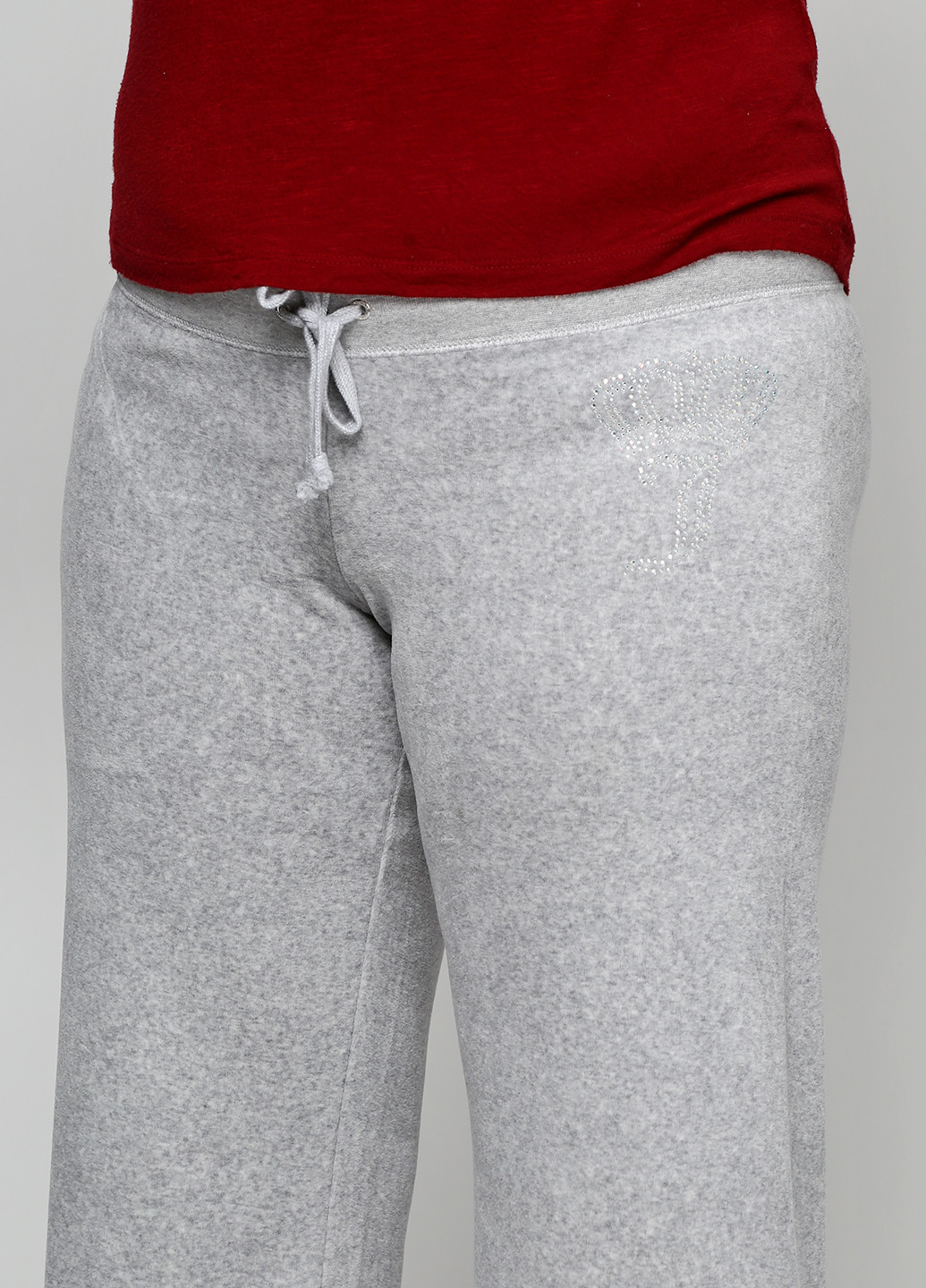 Светло-серые спортивные демисезонные прямые брюки Juicy Couture