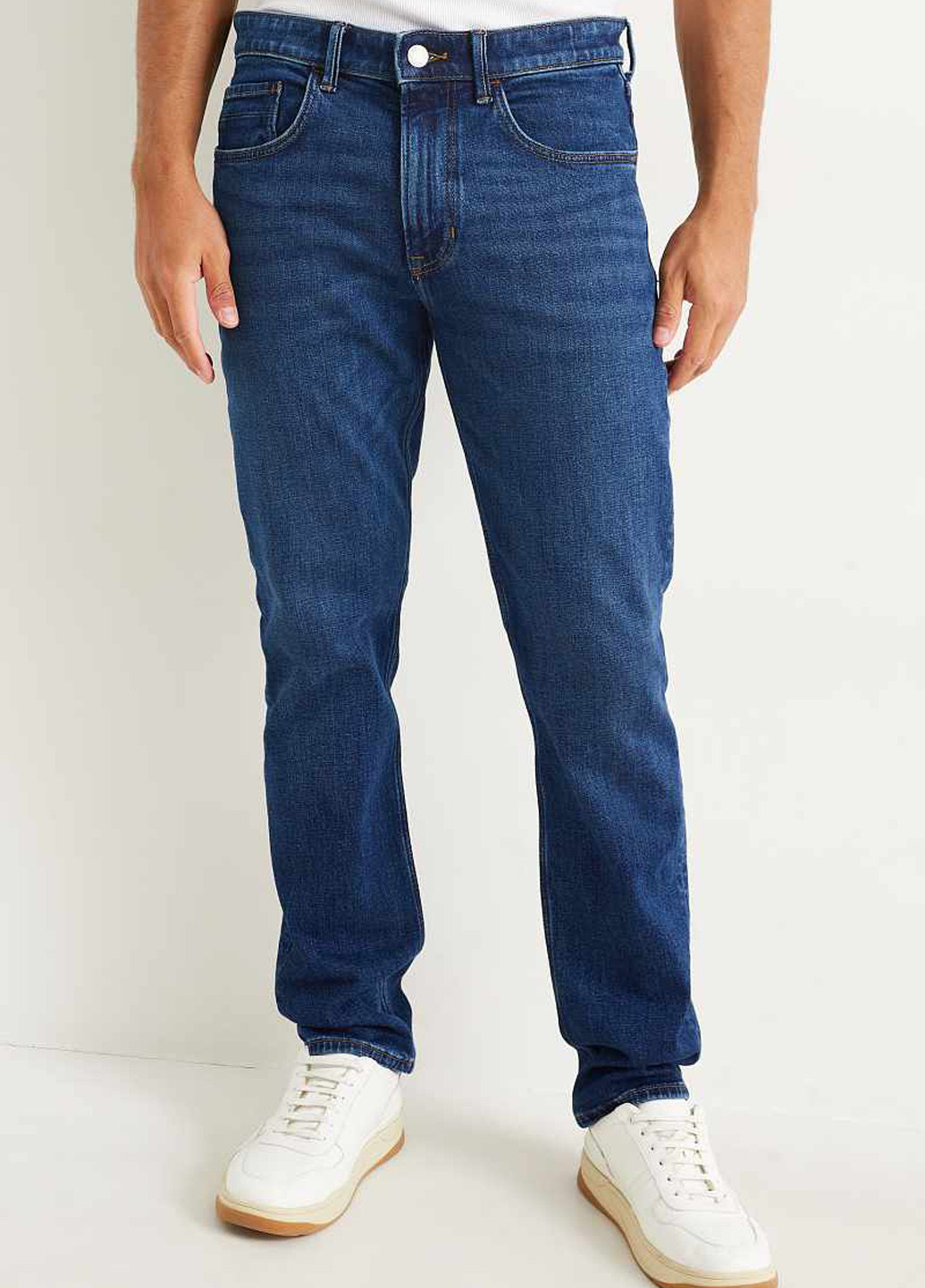 Темно-синие демисезонные зауженные джинсы C&A