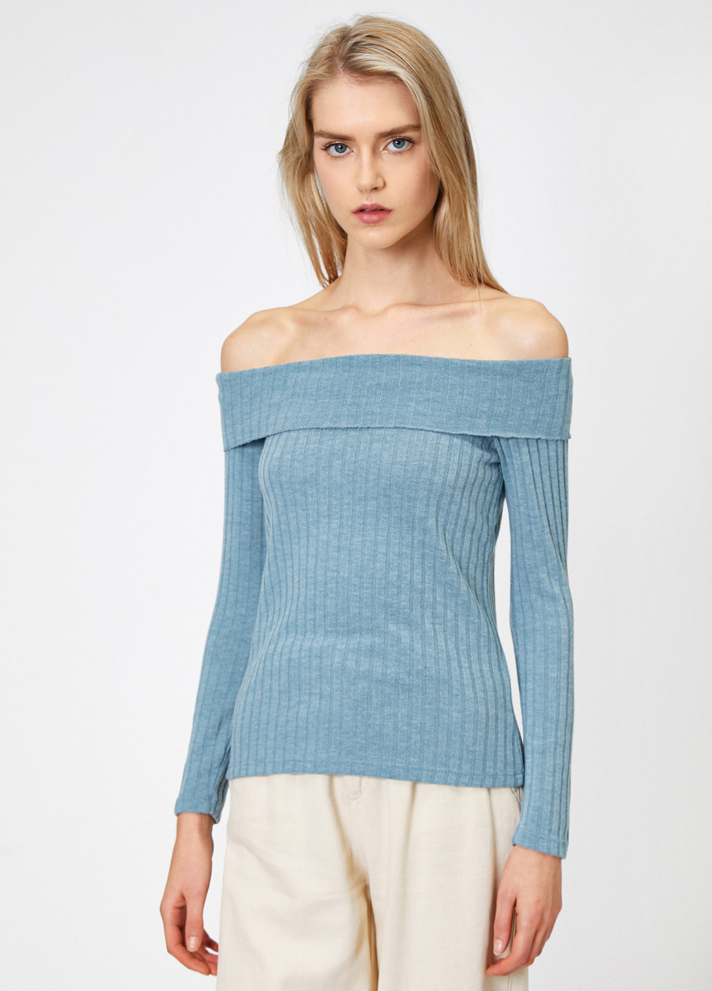 Голубой зимний свитер KOTON