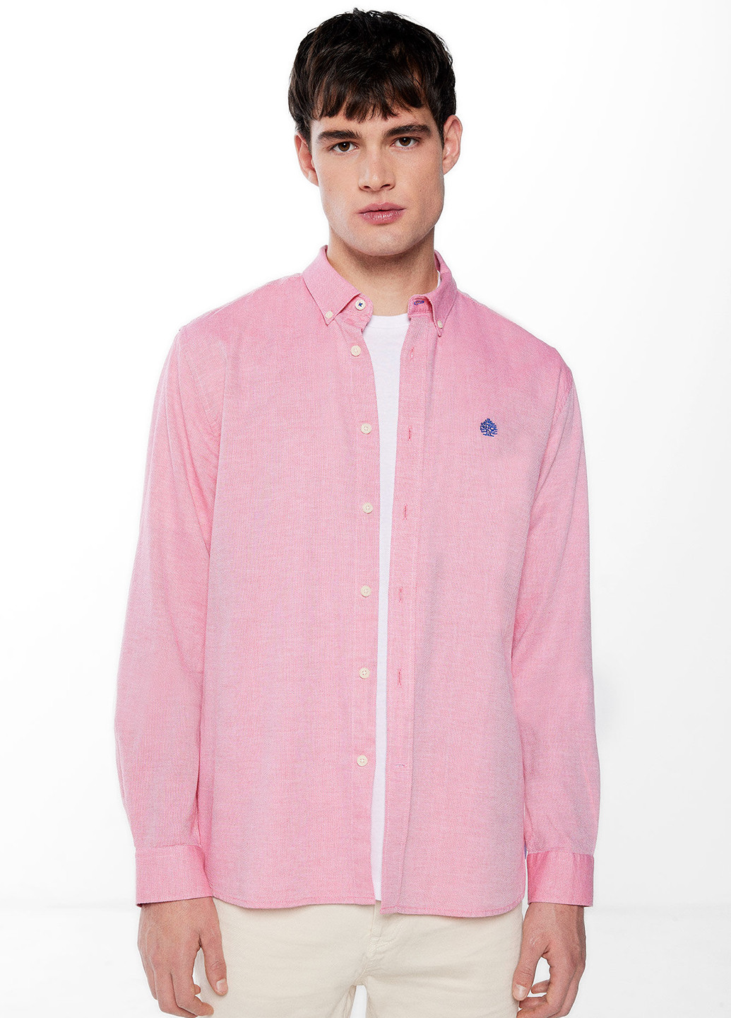 Розовая кэжуал рубашка однотонная Springfield