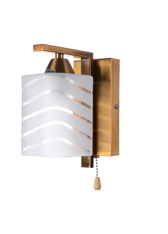 Бра настінне накладне з вимикачем класичне BR-596W/1 E14 BZ Brille (253894213)