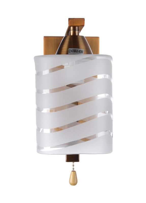 Бра настінне накладне з вимикачем класичне BR-596W/1 E14 BZ Brille (253894213)