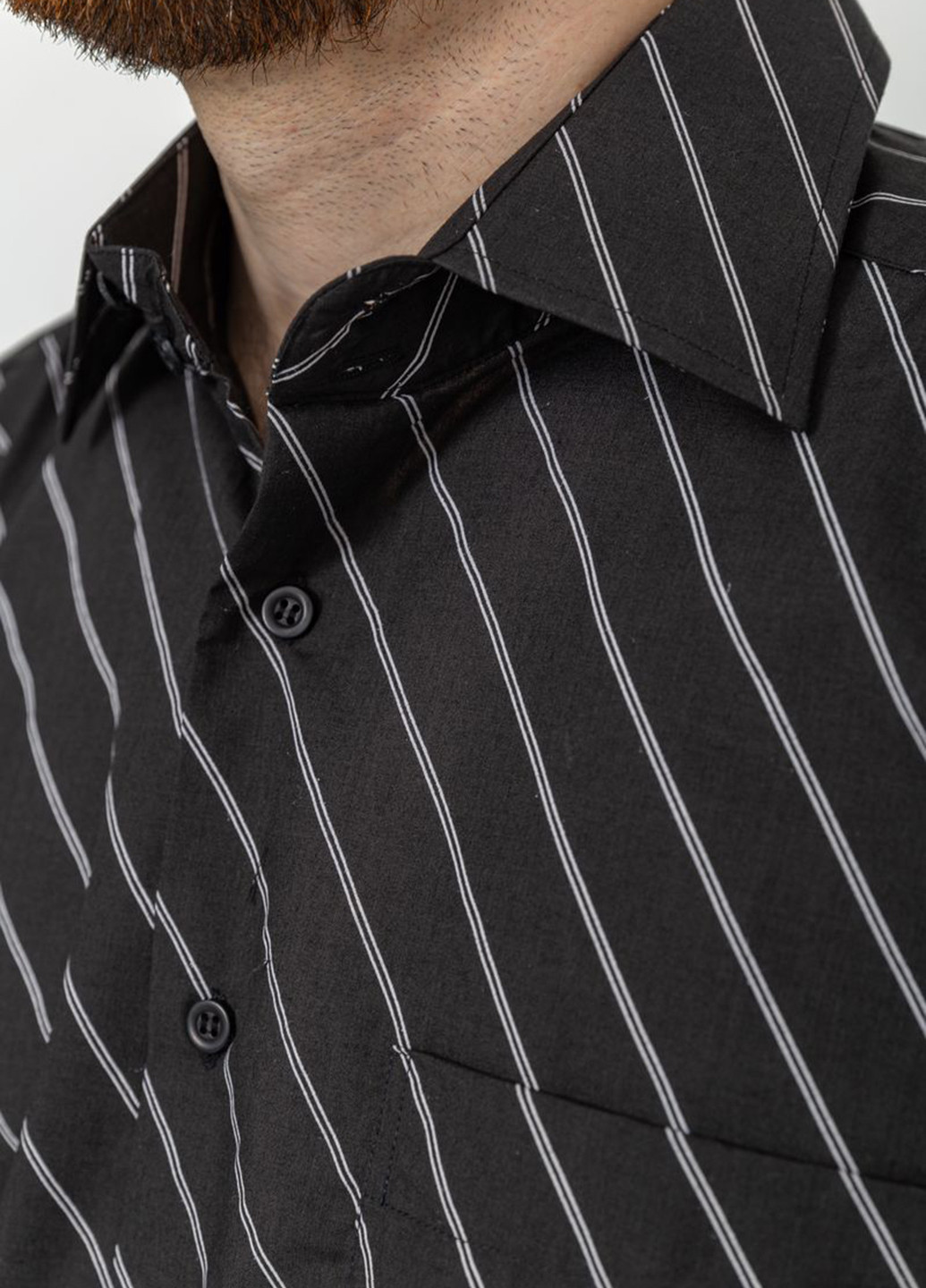 Черно-белая кэжуал рубашка в полоску Ager