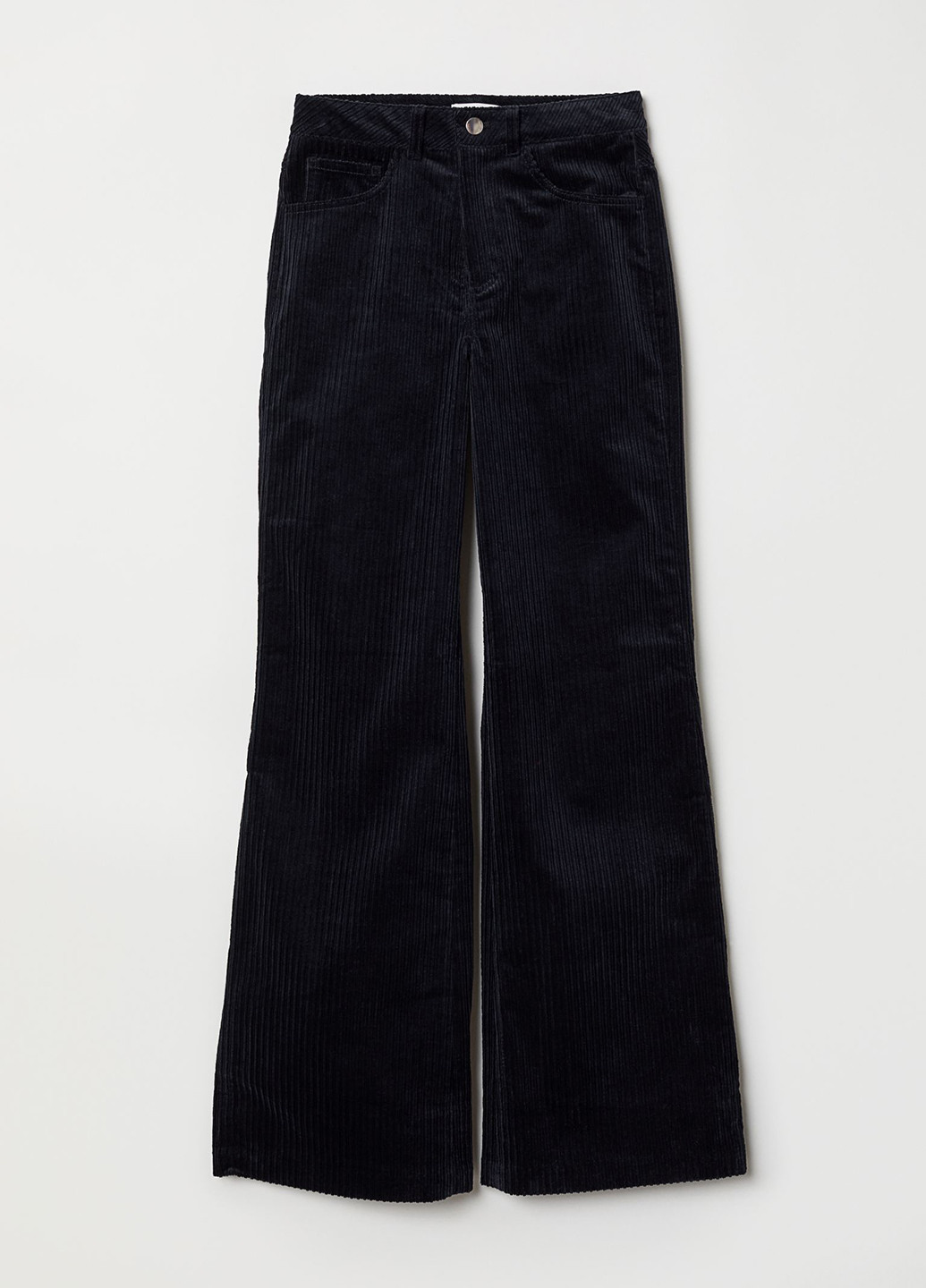 Темно-синие кэжуал демисезонные клеш брюки H&M