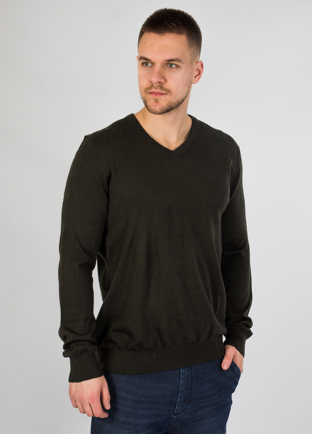 Оливковый (хаки) демисезонный пуловер пуловер H&M