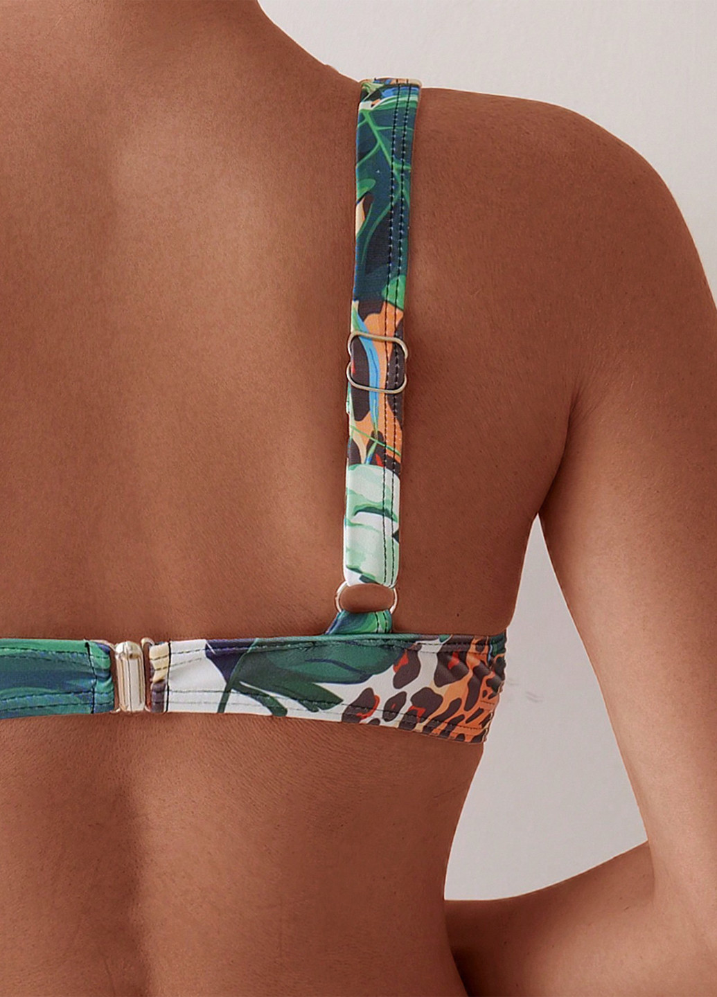 Изумрудный летний купальник (лиф, трусики) танк, раздельный SHEIN