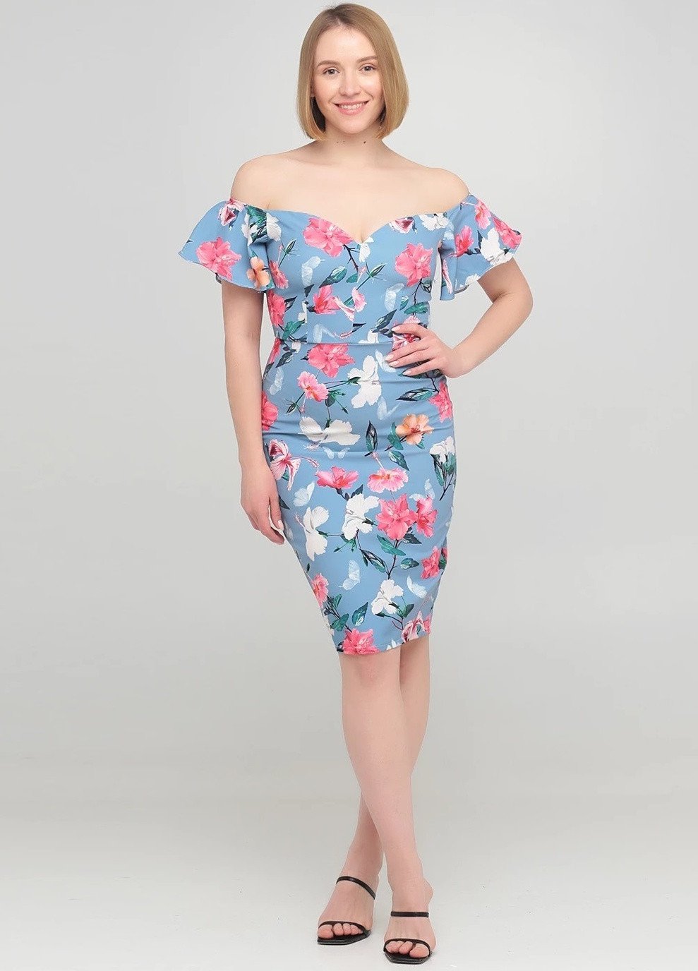 Комбінована кежуал сукня з квітковим принтом Paper Dolls