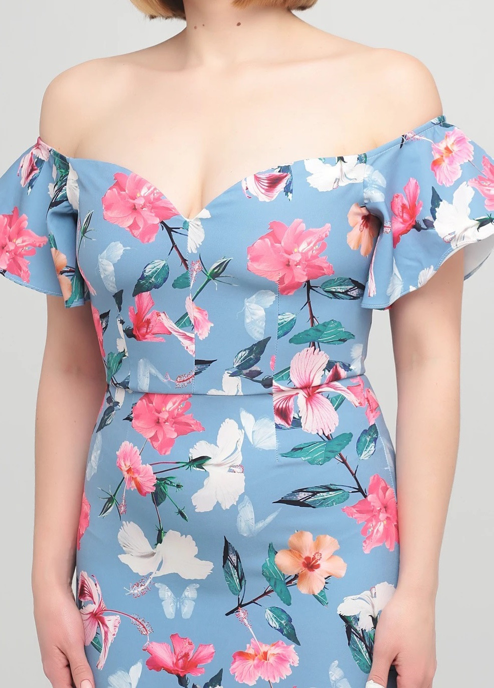 Комбінована кежуал сукня з квітковим принтом Paper Dolls