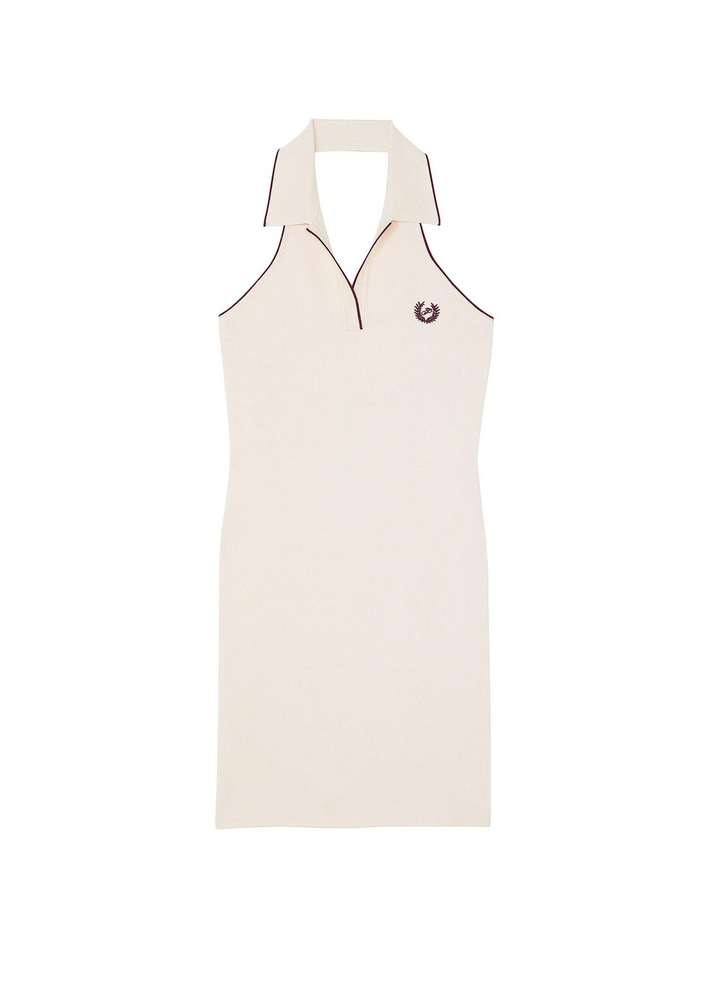 Молочное кэжуал, спортивное платье поло, с открытой спиной Victoria's Secret с логотипом