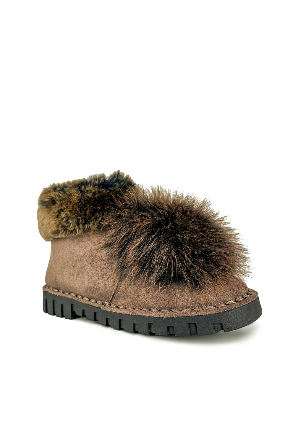 Черевики коричневі жіночі еко замша коричневі зимові Fashion (251198616)