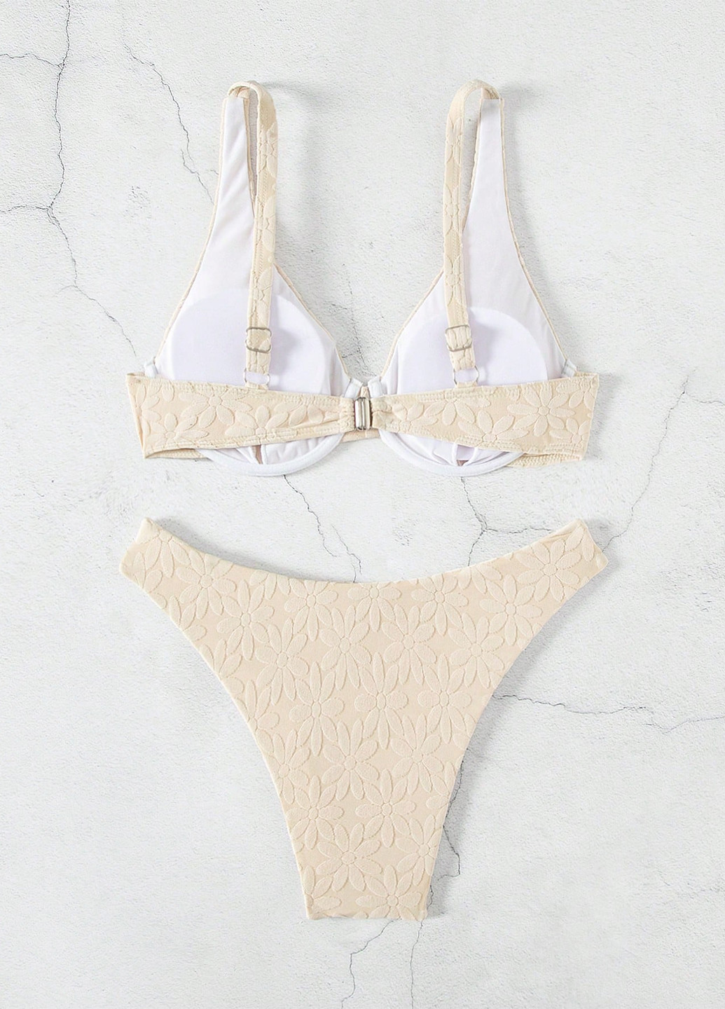 Кремовий літній купальник (ліф, трусики) роздільний SHEIN