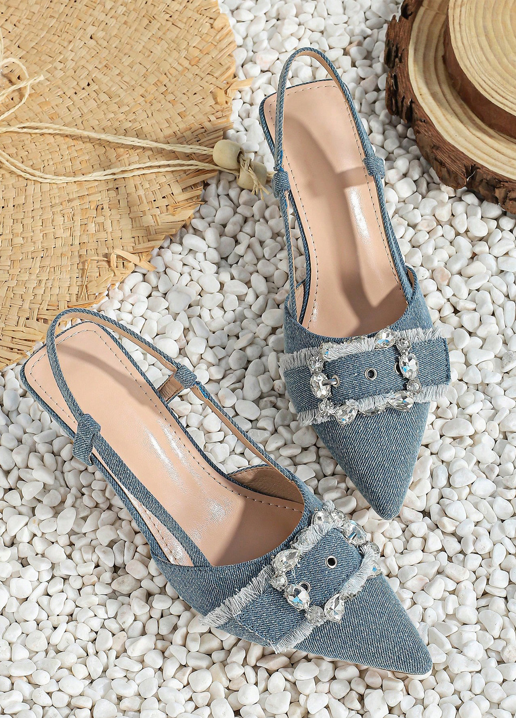 SHEIN Туфлі слінгбекі синій з текстиль, китай — демісезон (339133647)