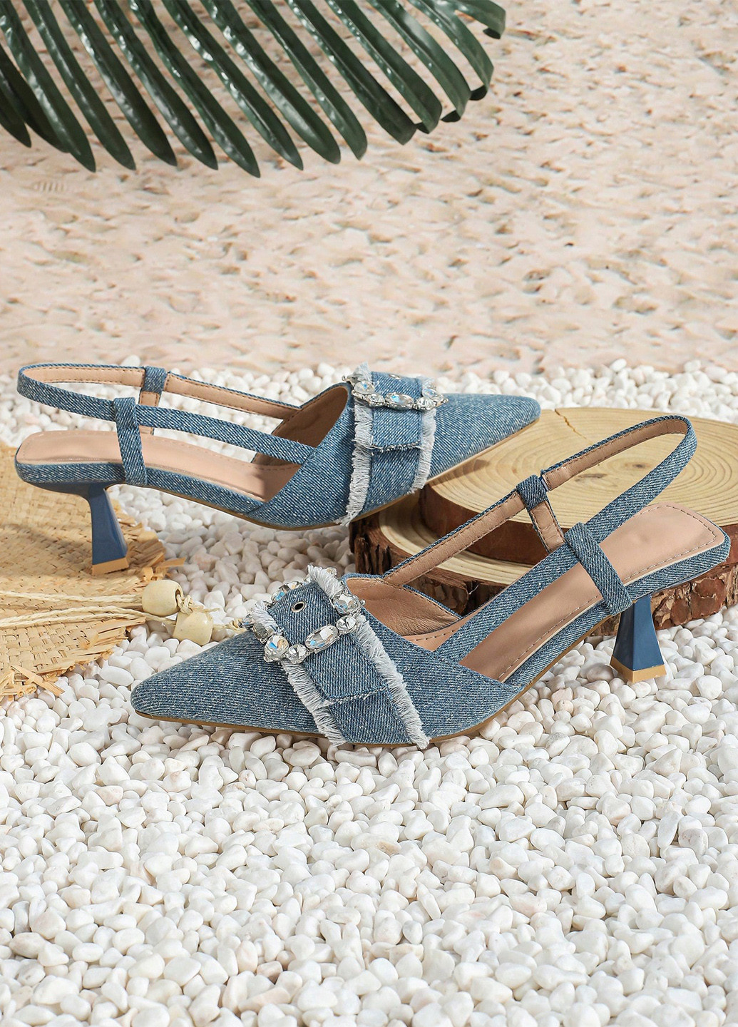 SHEIN Туфлі слінгбекі синій з текстиль, китай — демісезон (339133647)