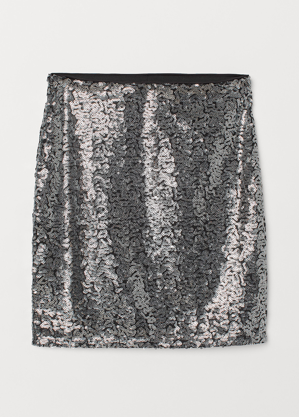 Серебряная кэжуал однотонная юбка H&M карандаш