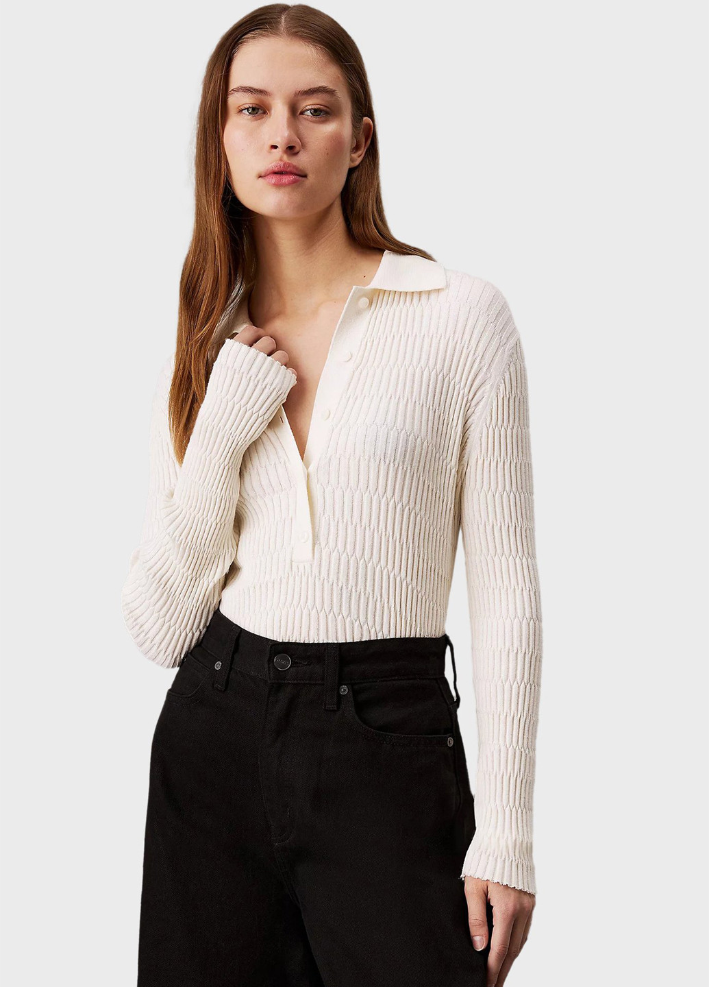 Белый демисезонный свитер Calvin Klein