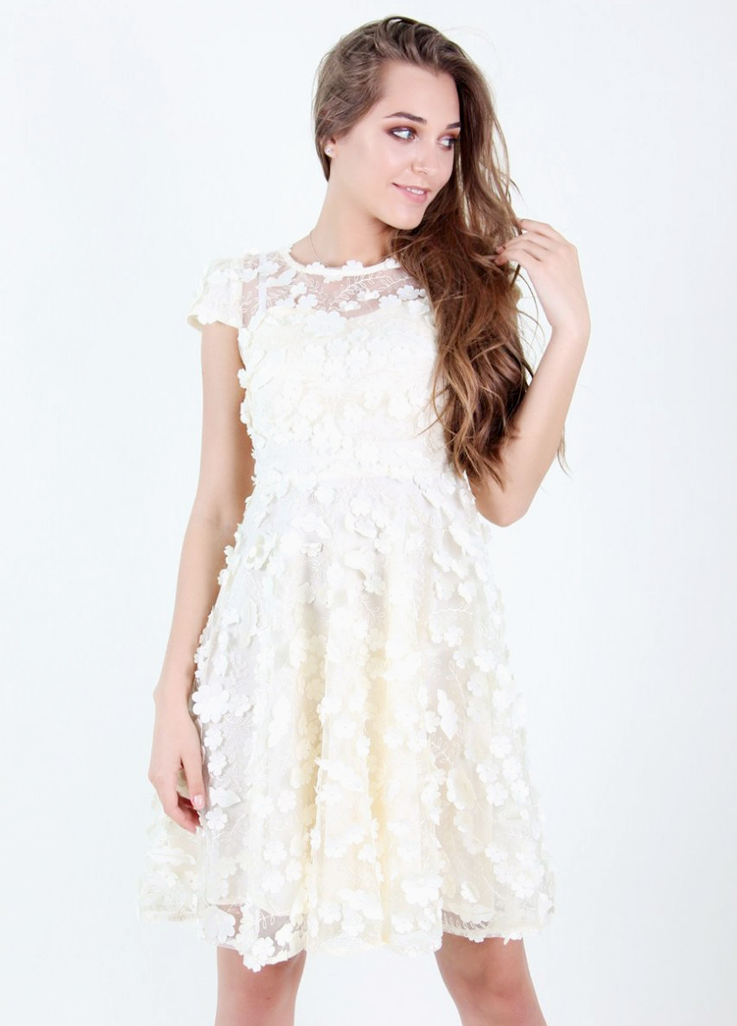 Молочна коктейльна сукня Meixin однотонна
