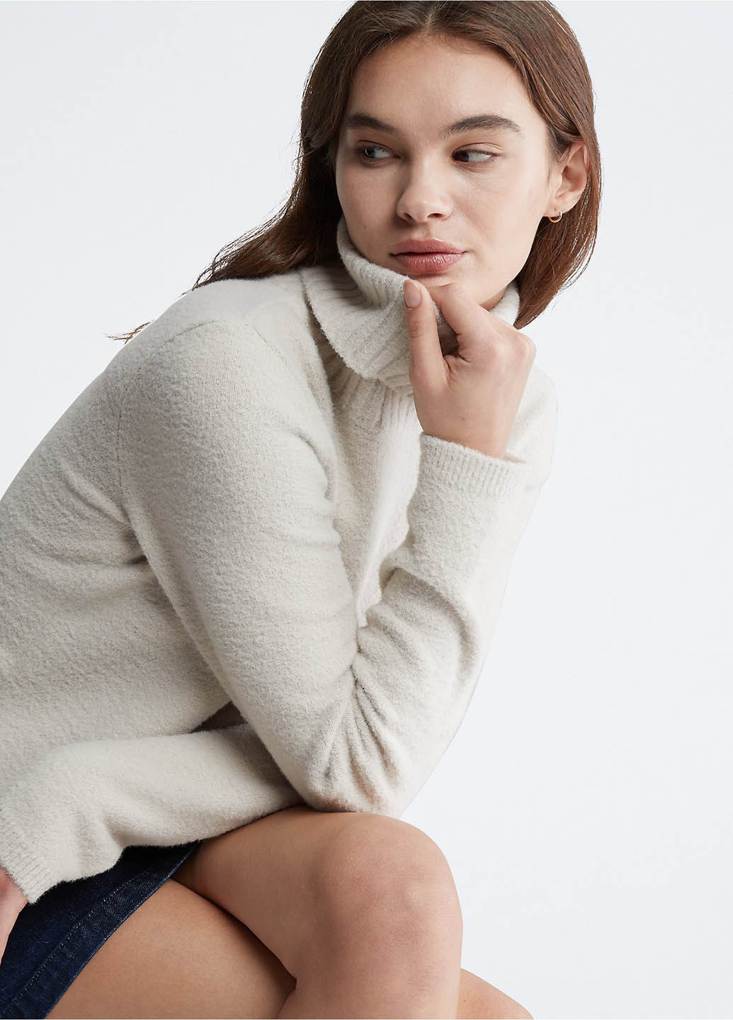 Бежевый демисезонный свитер джемпер Calvin Klein