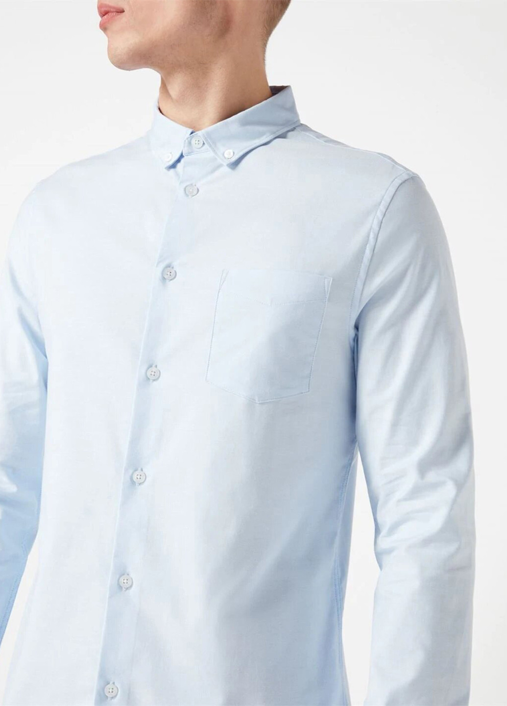 Голубой кэжуал рубашка однотонная Linea