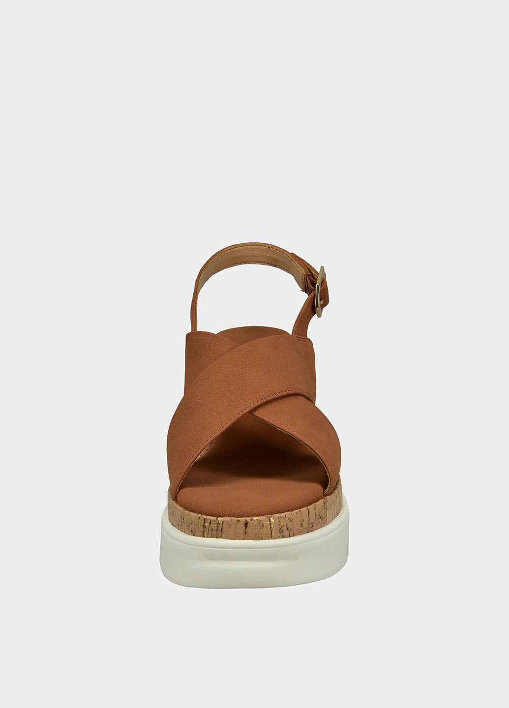 Коричневые босоножки Bagatt с ремешком с белой подошвой, с тиснением, с логотипом