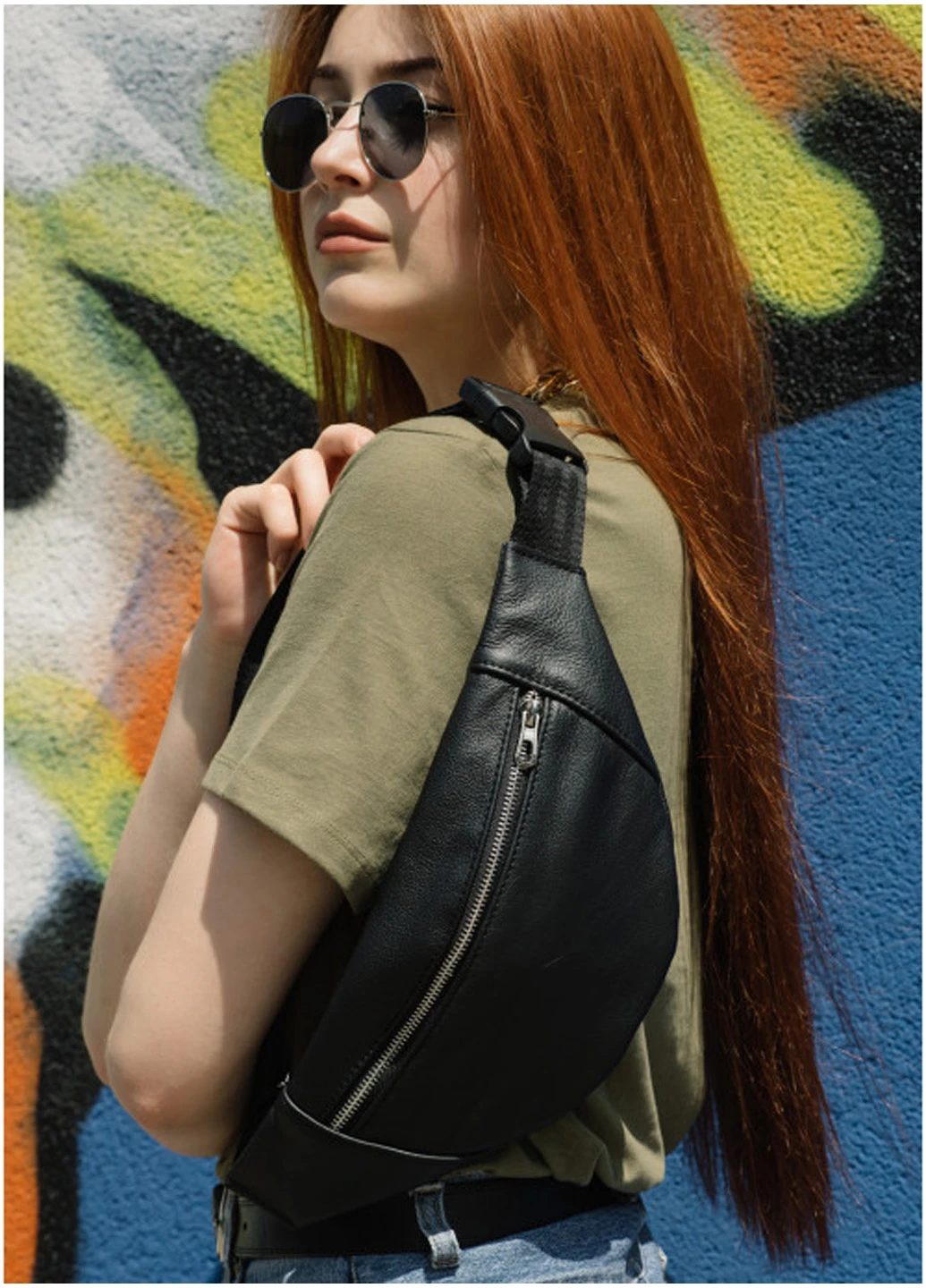 Жіноча сумка на пояс (бананка) 33х14 см Sambag (210476667)
