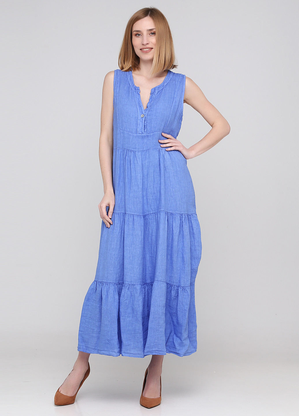 Блакитна кежуал сукня а-силует Made in Italy однотонна
