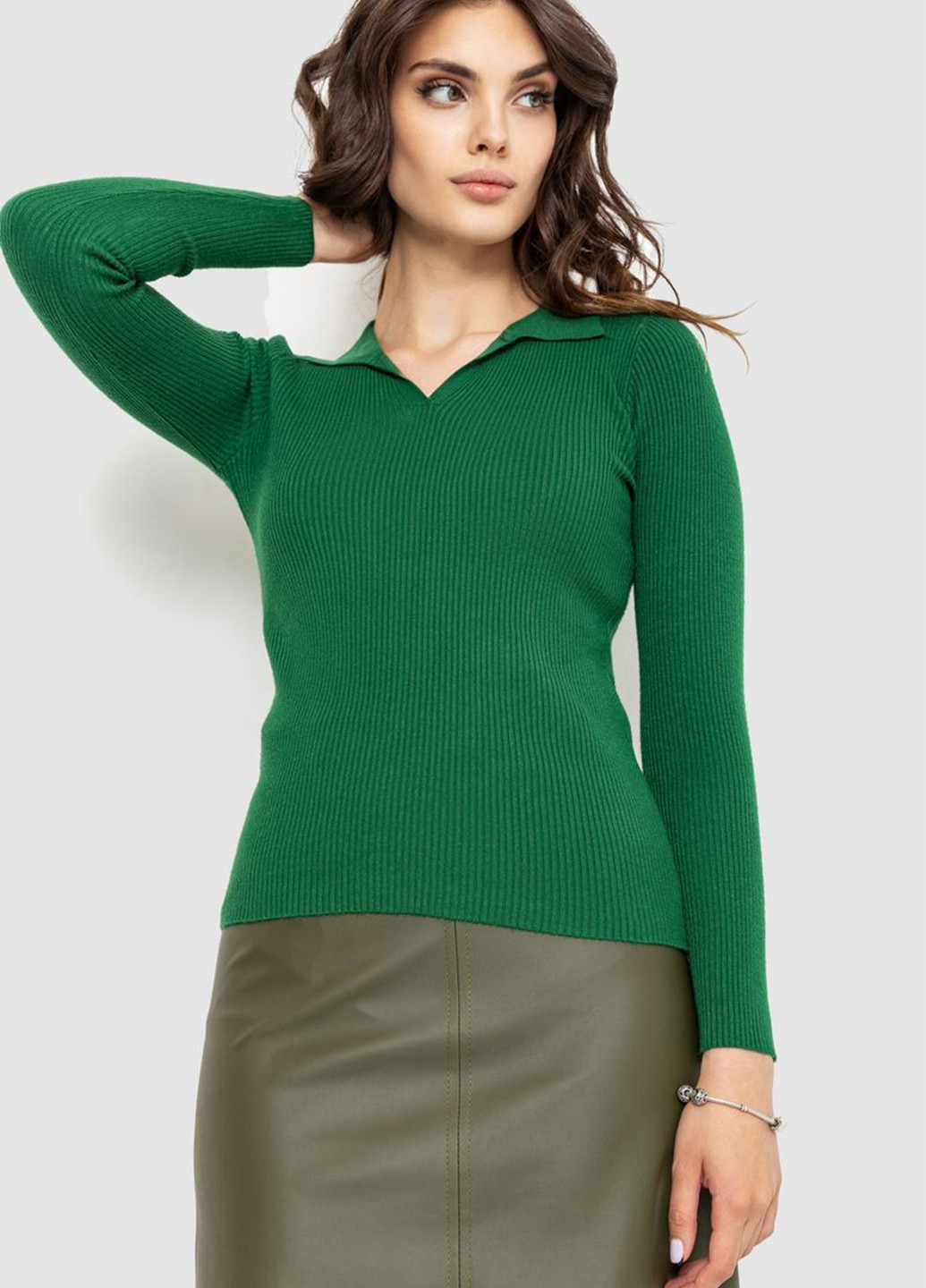 Темно-зеленый демисезонный пуловер пуловер Ager