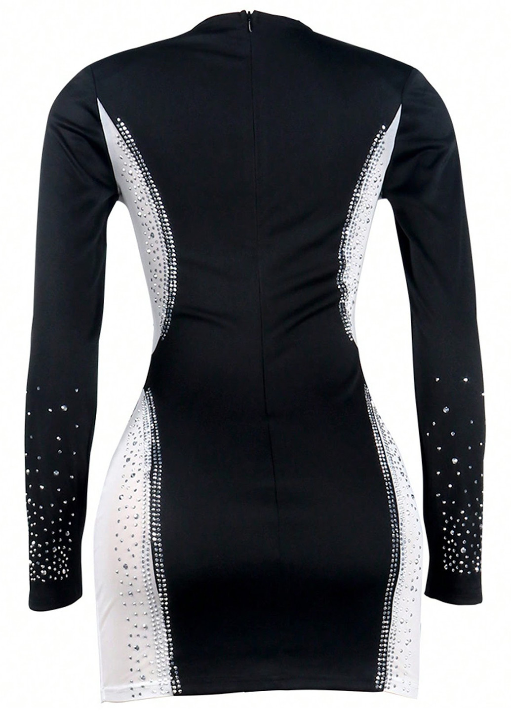 Черное коктейльное платье SHEIN колор блок