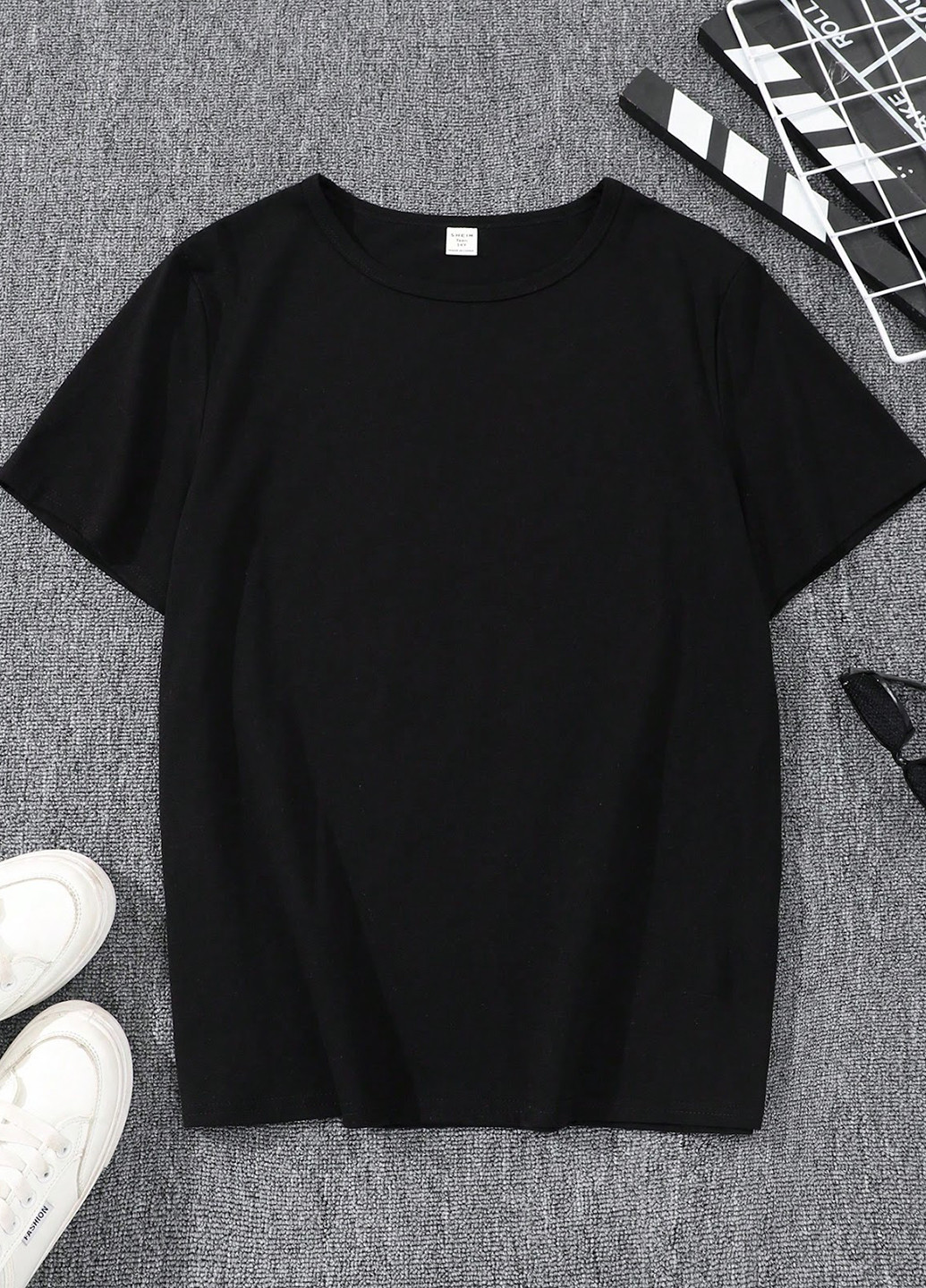 Чорна літня футболка SHEIN