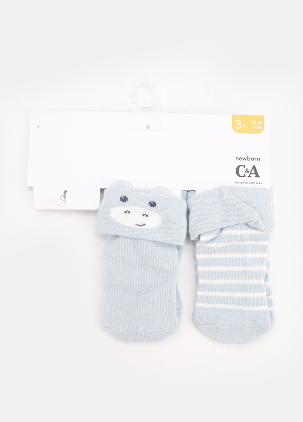 Блакитні шкарпетки (2 пари) C&A смужки всесезон (338614335)