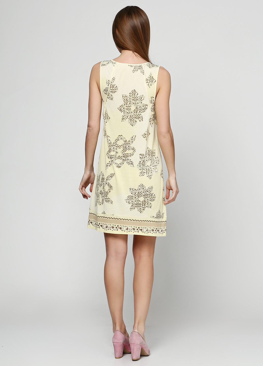 Бледно-желтое кэжуал платье Juicy Couture с орнаментом