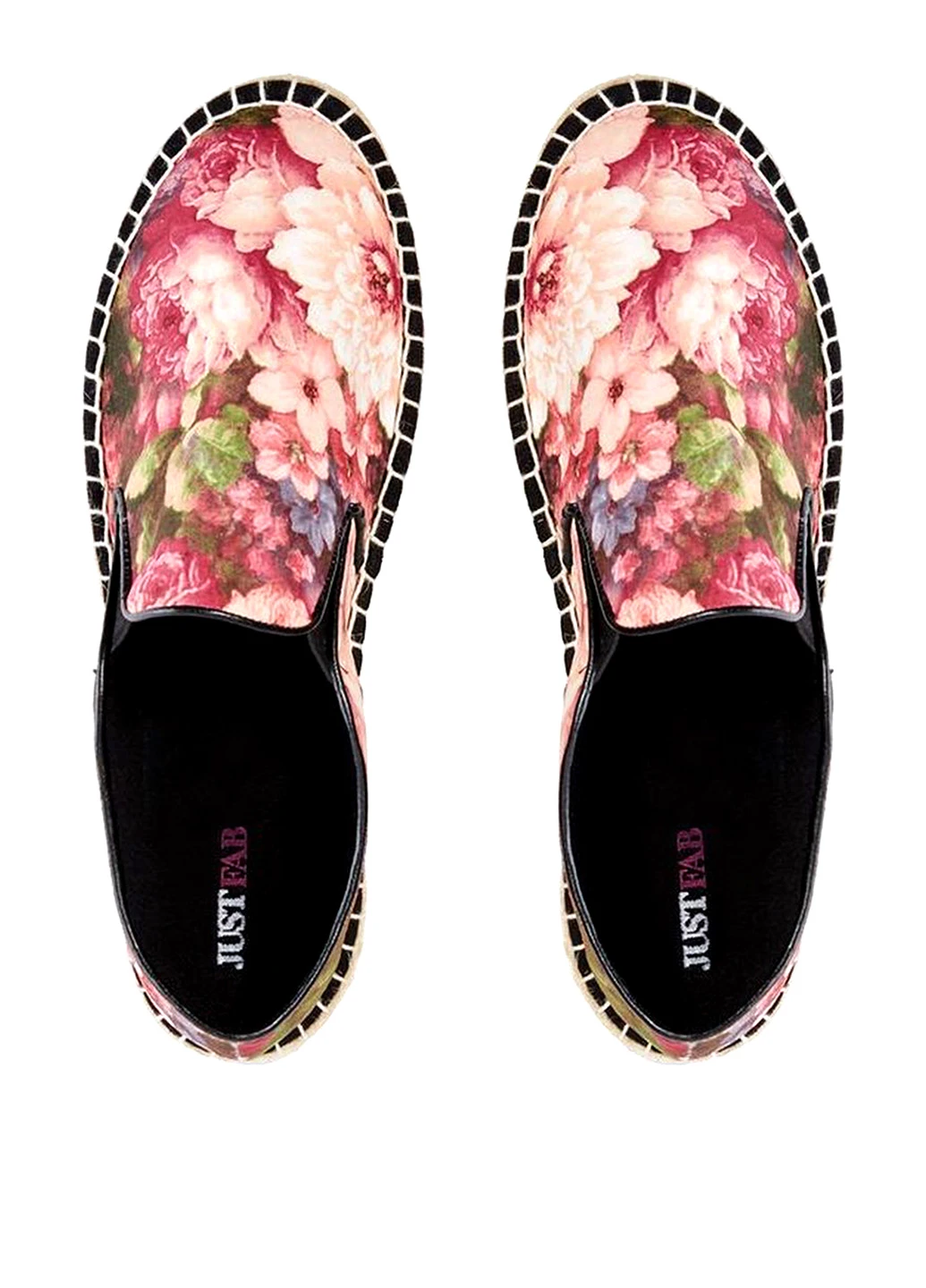 Розовые эспадрильи JustFab цветочный без декора (22189080)