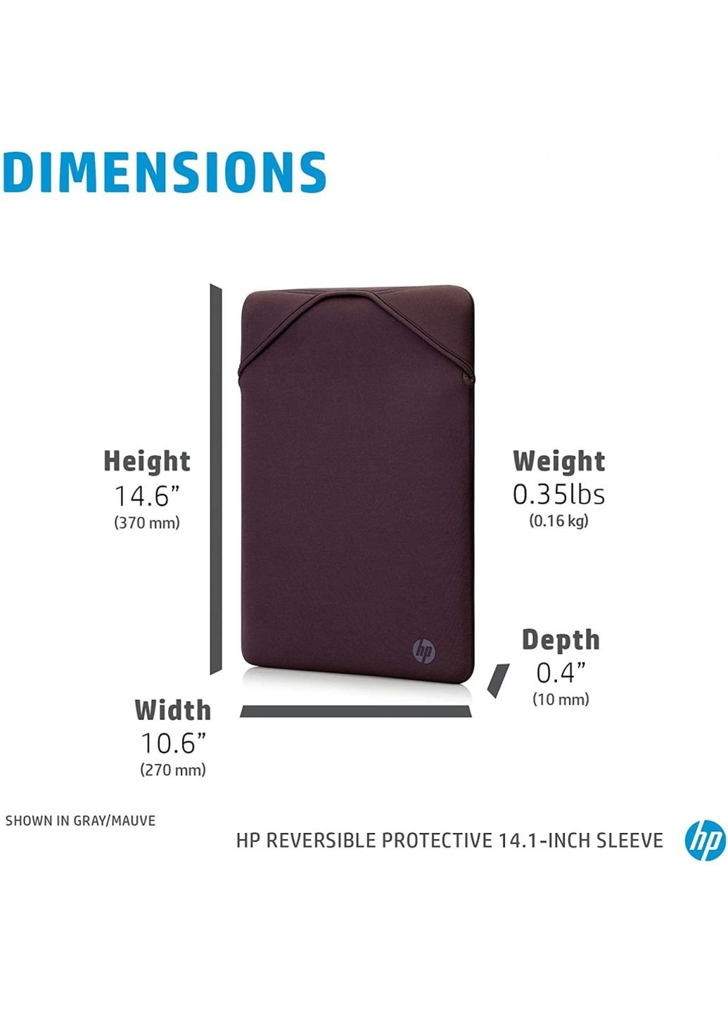 Чохол для ноутбука 14" Protective Reversible GRY/MVE Laptop Sleeve (2F2L6AA) HP (251880216)
