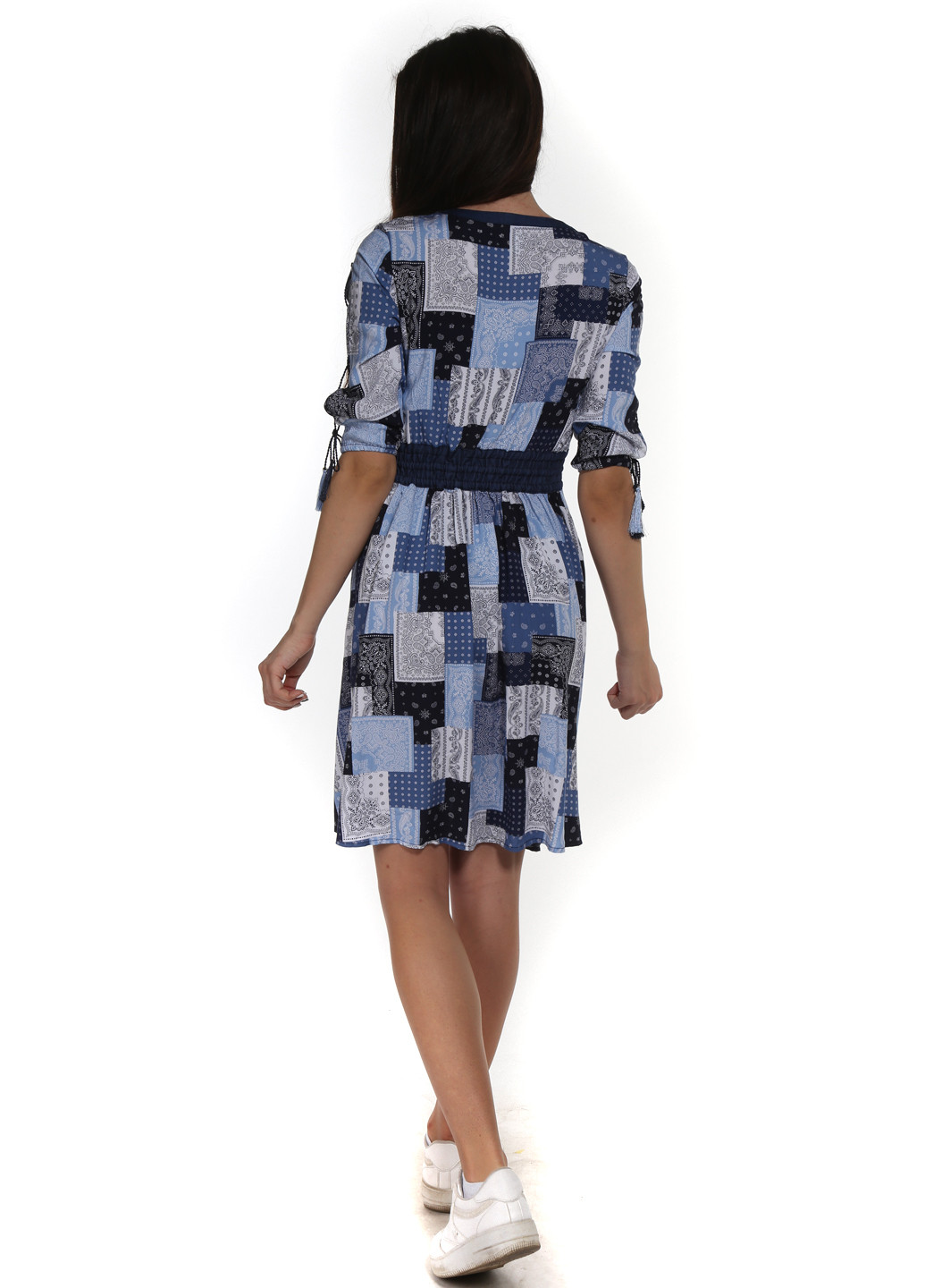 Синя кежуал сукня Kenvelo з геометричним візерунком