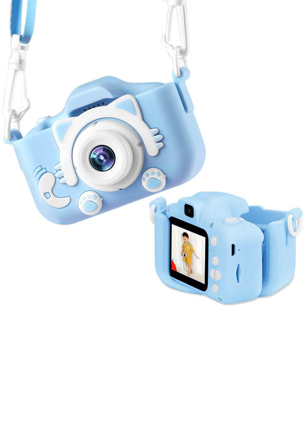 Силіконовий чохол та ремінець для цифрового дитячого фотоапарата KVR-001 блакитний (KVR-001-CS-BL) XoKo силиконовый чехол и ремешок для цифрового детского фотоаппарата xoko kvr-001 голубой (kvr-001-cs-bl) (286304923)
