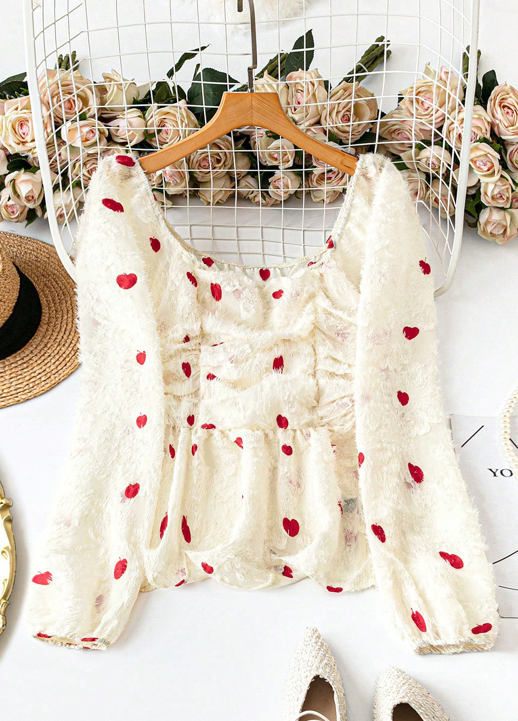 Кремовая блуза SHEIN