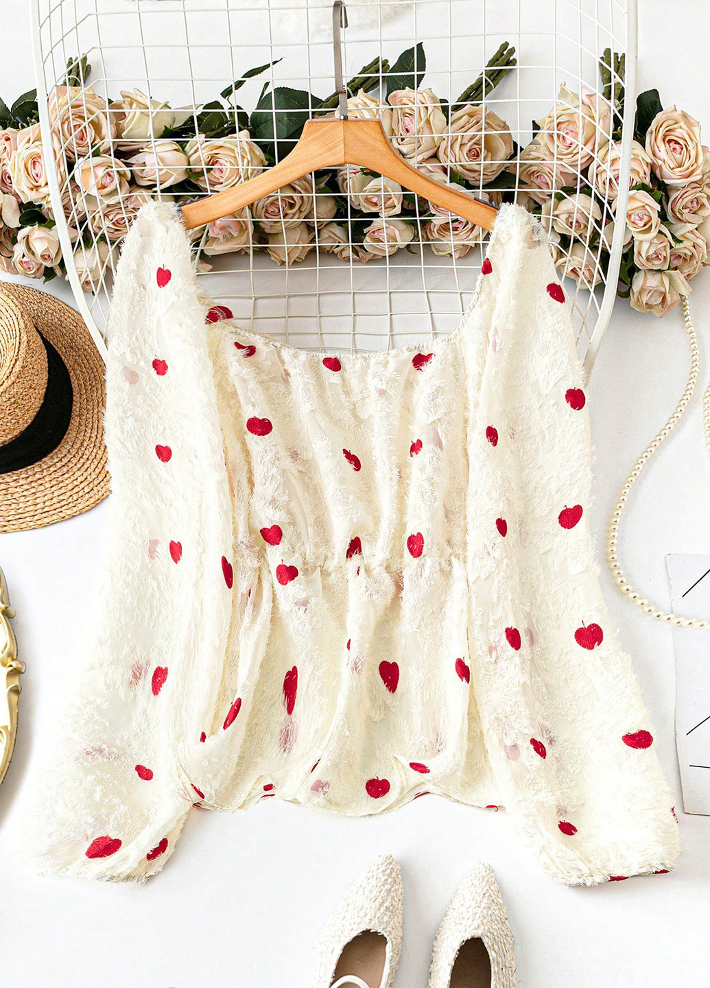 Кремовая блуза SHEIN