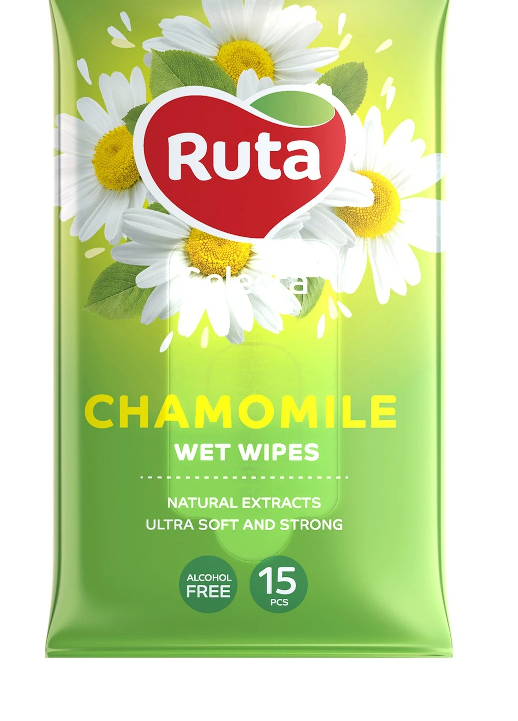Серветки вологі " Selecta" Chamomile 15 шт, з екстрактом ромашки Ruta (248204592)