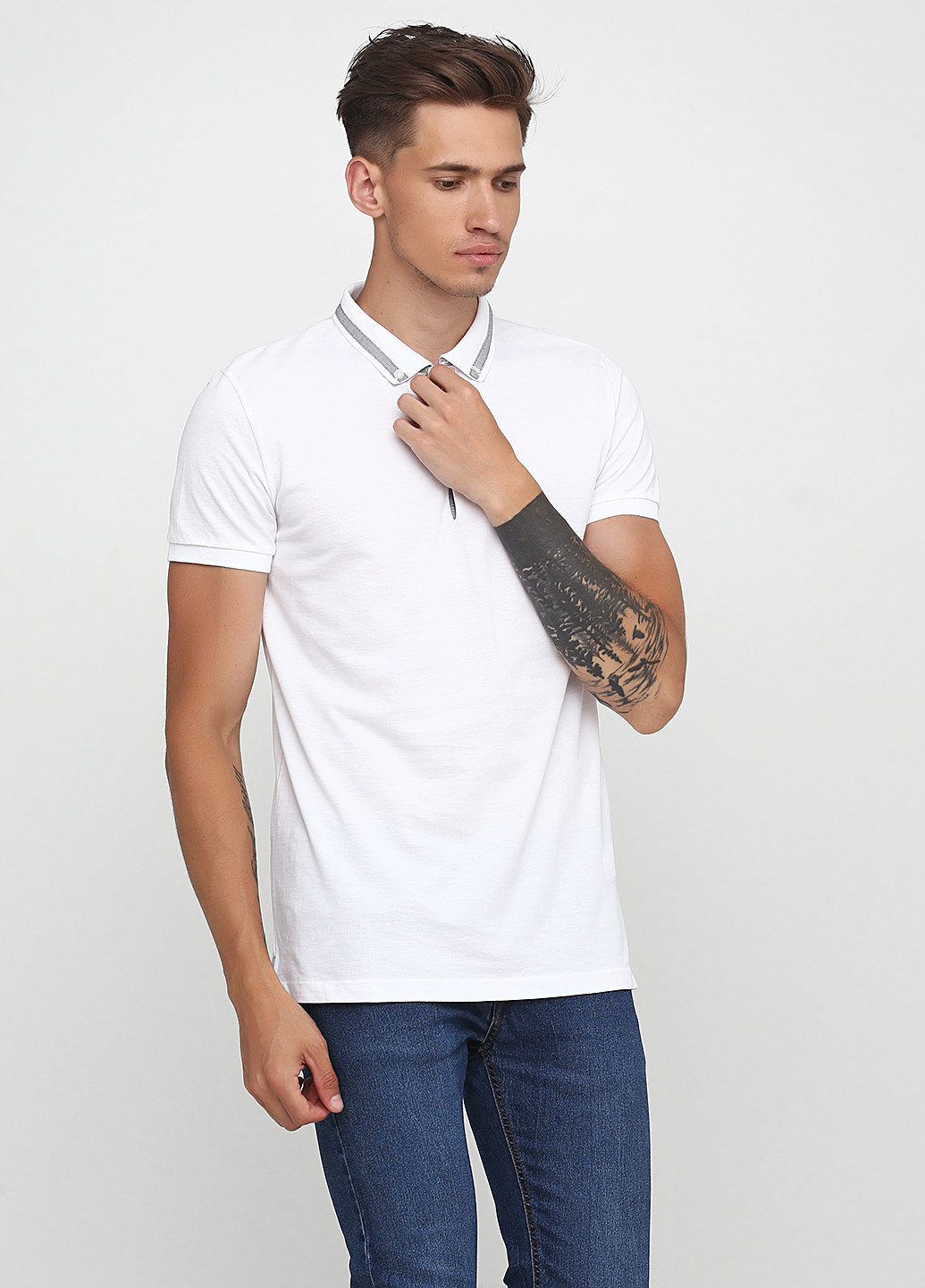 Белая футболка-поло для мужчин Hugo Boss однотонная