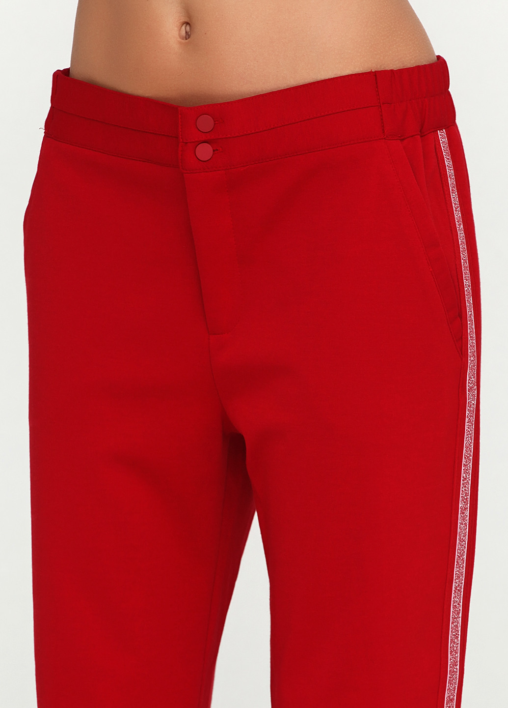 Красные кэжуал демисезонные зауженные брюки Free Quent