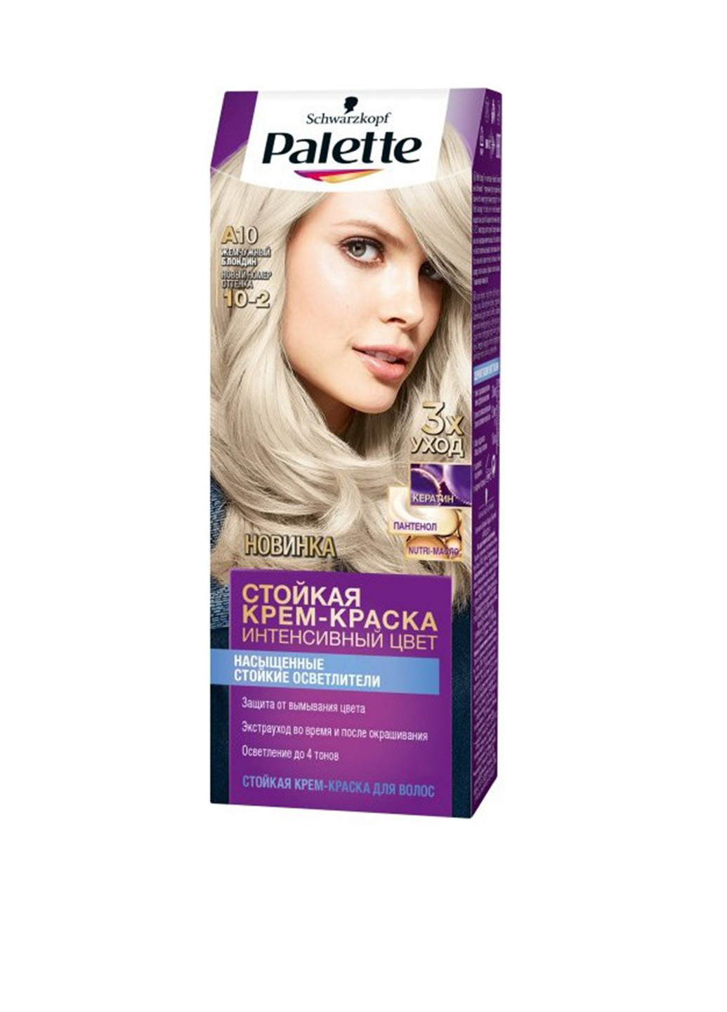 Фарба для волосся A-10 (10-2) Перлинний блондин, 110 мл Palette (252232236)
