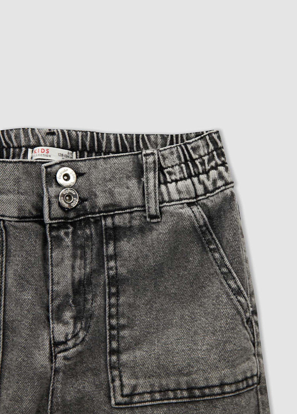 Джинси DeFacto джогери однотонні темно-сірі джинсові бавовна