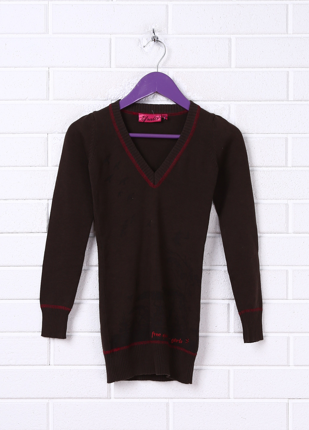 Темно-коричневый демисезонный пуловер пуловер Efratis
