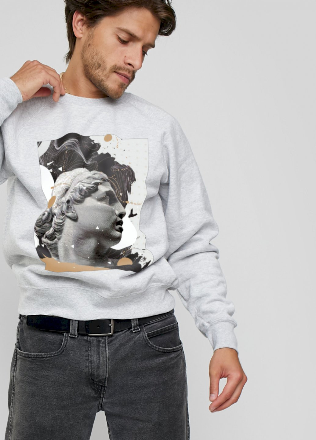 Серый свитшот мужской YAPPI (198688711)