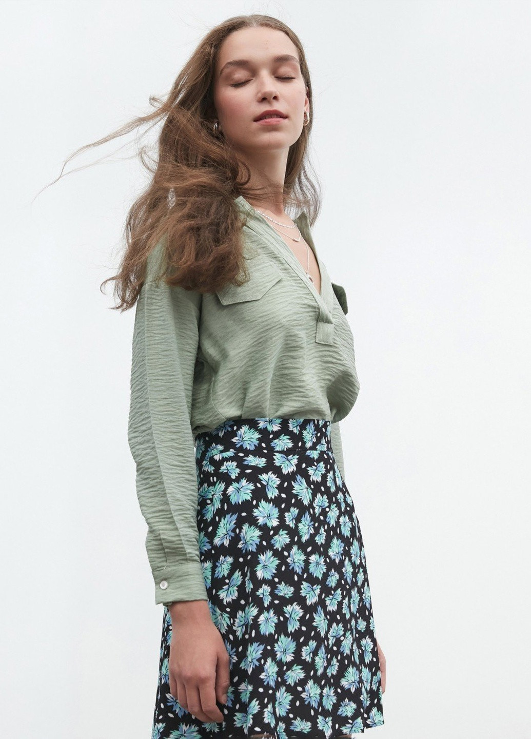 Мятная блуза Mudo